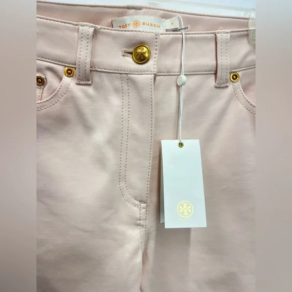 Tory Burch Blush light Pink pants with Gold Accents new with tag size 4 - Picture 4 of 11